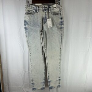Judy Blue Jeans Womens 5/27 Slim Fit Acid Wash High Waisted Tapered‎ Leg